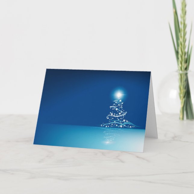 Carte graphique bleue pour Noël - (Devant)