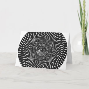 Carte Graphique circulaire oculaire noir et blanc