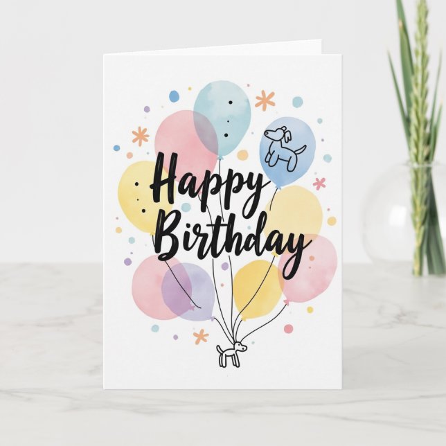 Carte graphique d'anniversaire florale (Devant)