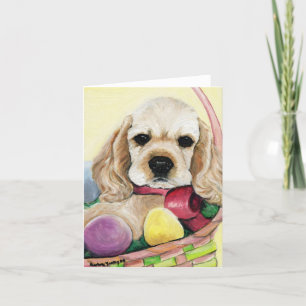 Carte graphique d'art Cocker Spaniel Easter Pup