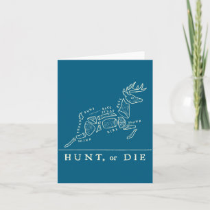 Carte Graphique de boucher de cerf de citation de chasse