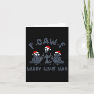 Carte Graphique de corbeau de Noël drôle – Joyeux Craw-m