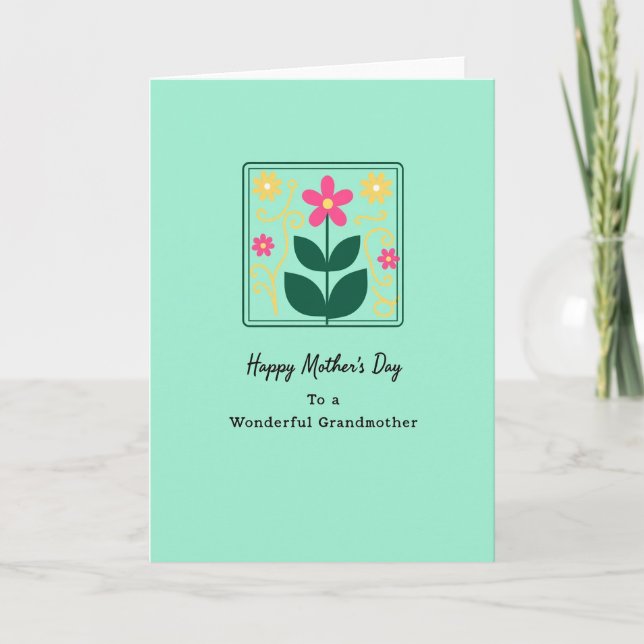 Carte graphique de fleurs pour la fête des mères (Devant)