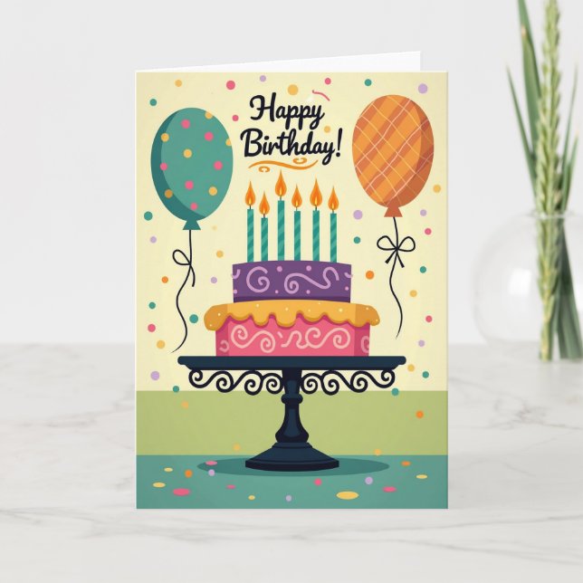 Carte graphique de friandises d'anniversaire (Devant)