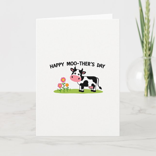 Carte graphique de la fête des mères vache douce (Devant)