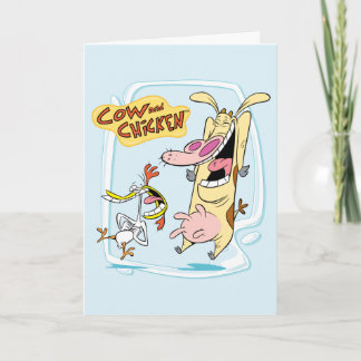 Carte Graphique de rire de vache et de poulet
