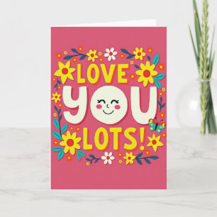 Carte graphique florale « Je t'aime beaucoup »