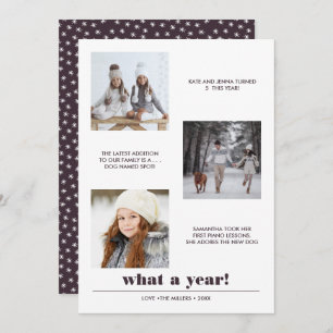 Carte Graphique minimal   Année en revue 3 photo collage