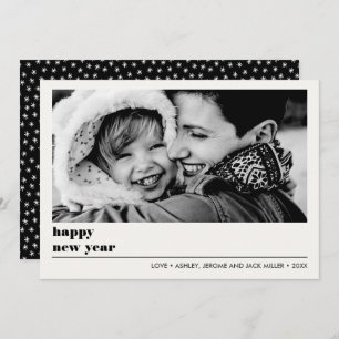 Carte Graphique minimal   Black Happy new Year Photo