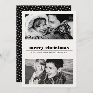 Carte Graphique minimal Black Merry Christmas 2 Photo
