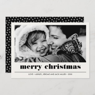 Carte Graphique minimal   Black Merry Christmas Photo