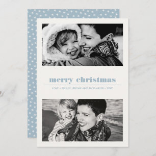 Carte Graphique minimal Blue Merry Christmas 2 Photo