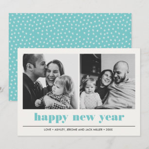 Carte Graphique minimal Bonne année collage 2 photo