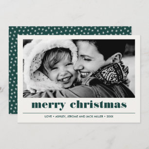 Carte Graphique minimal   Green Merry Christmas Photo