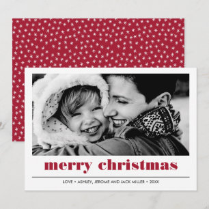 Carte Graphique minimal   Red Merry Christmas Photo
