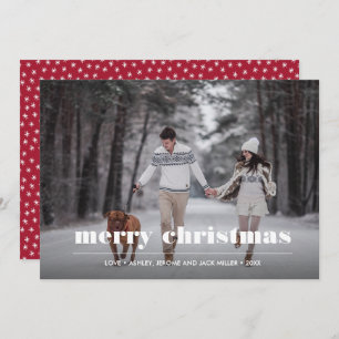 Carte Graphique minimal Ruby Red Christmas Photo