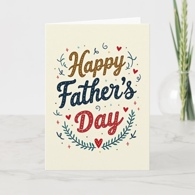 Carte graphique ovale pour une douce fête des père (Devant)