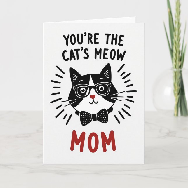 Carte graphique pour maman, le chat c'est le top (Devant)