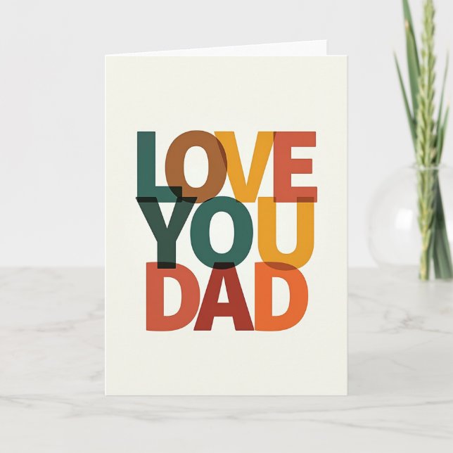 Carte graphique pour Papa je t'aime (Devant)