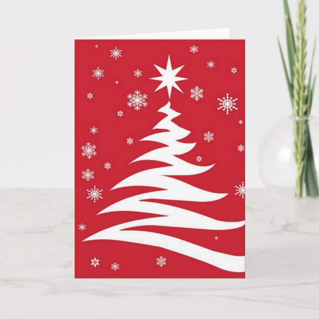 Carte graphique rouge pour Noël - (Devant)