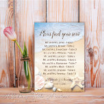 Carte graphique Tropical Sunset Beach Wedating Sea<br><div class="desc">Bienvenue à vos invités avec élégance grâce à notre carte de mariage Tropical Sunset Beach Seating Chart — une pièce de décoration étonnante et fonctionnelle conçue pour refléter l'élégance décontractée de votre célébration balnéaire. Avec ses teintes vibrantes au coucher du soleil, ses vagues océaniques douces et ses éléments de design...</div>