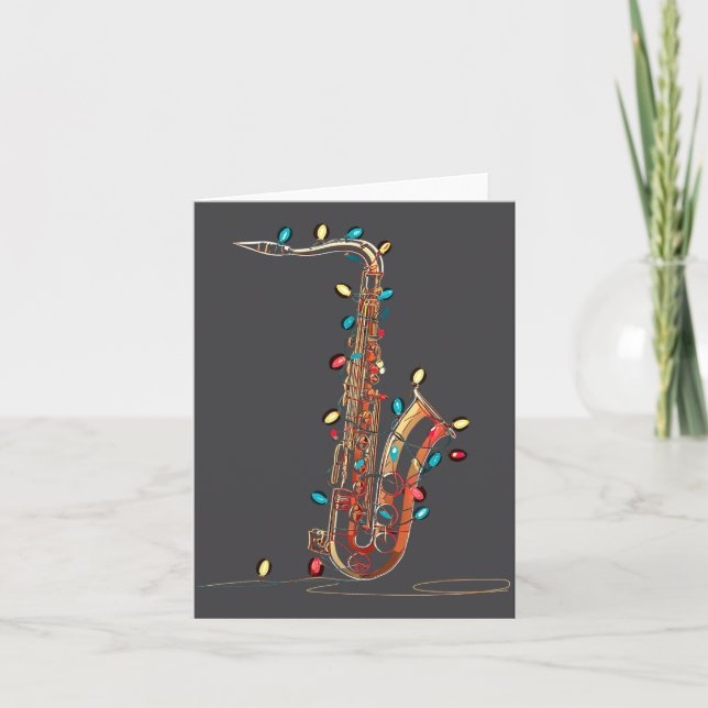 Carte Graphiques de Noël drôles de saxophone pour amateu (Devant)