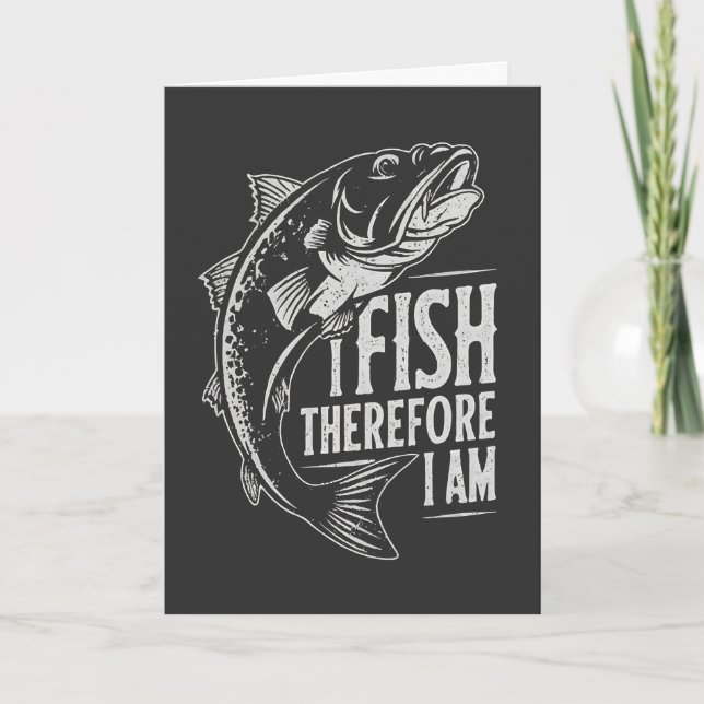 Carte Graphisme d'art de citation de pêche vintage (Devant)