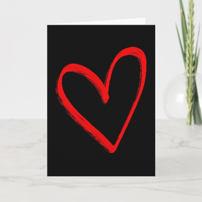 Carte Graphisme de cœur d'amour - Saint-Valentin cœur ro (Devant)