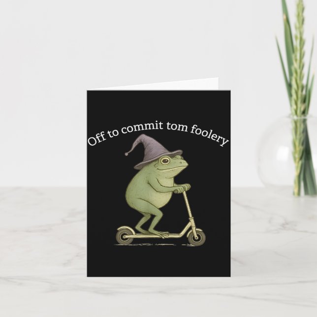 Carte Graphisme de grenouille drôle disant En route pour (Devant)