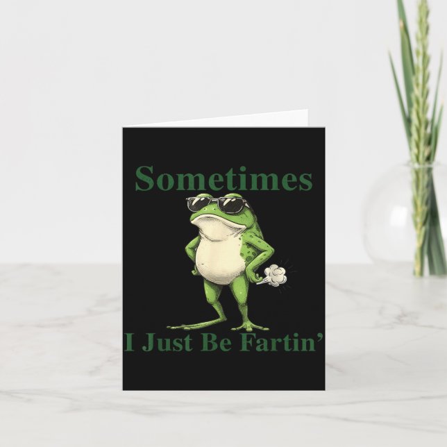 Carte Graphisme de grenouille drôle et cool Parfois je f (Devant)