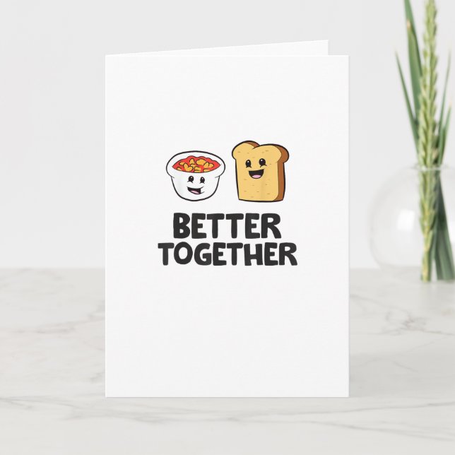 Carte Graphisme de haricots cuits au four sur toast ense (Devant)