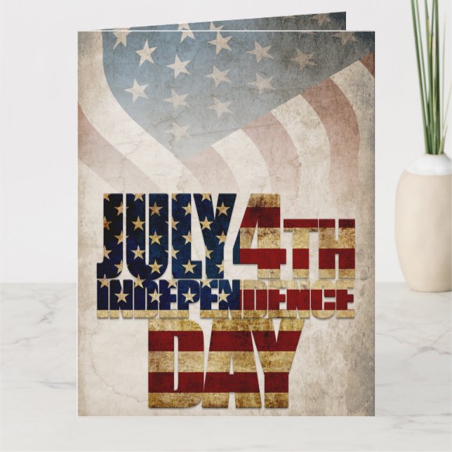 Carte Graphisme de l'indépendance du 4 juillet Grunge US (Devant)