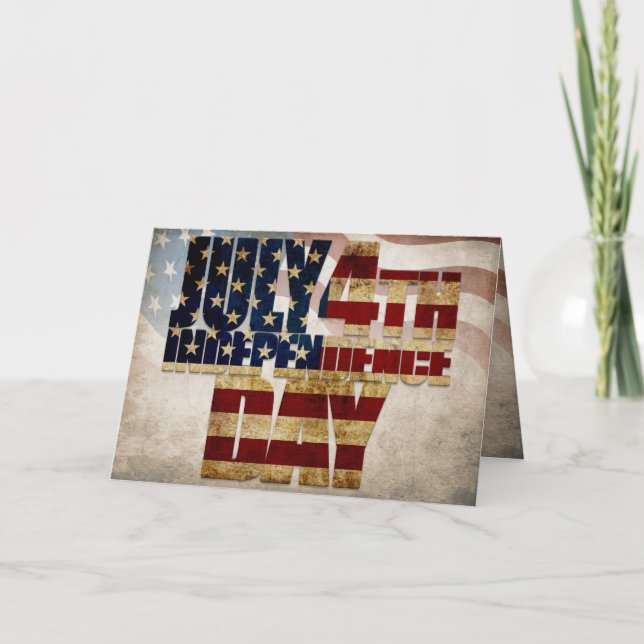 Carte Graphisme de l'indépendance du 4 juillet Grunge US (Devant)