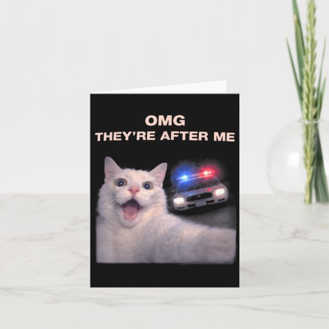 Carte Graphisme de mème de style policier avec selfie de (Devant)