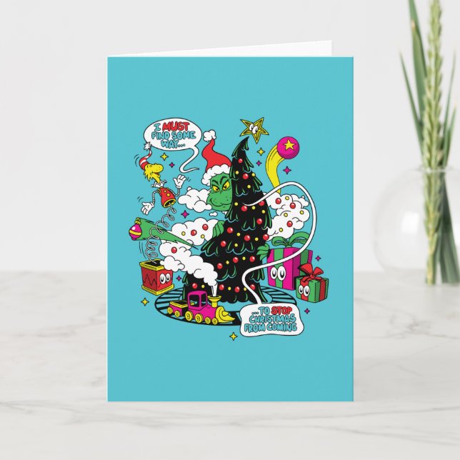 Carte Graphisme de Noël coloré de Grinch (Devant)