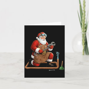 Carte Graphisme de Noël de Père Noël Plombier Drôle