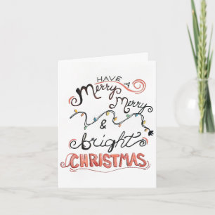 Carte "Graphisme de voeux de Noël Joyeux et Lumineux"