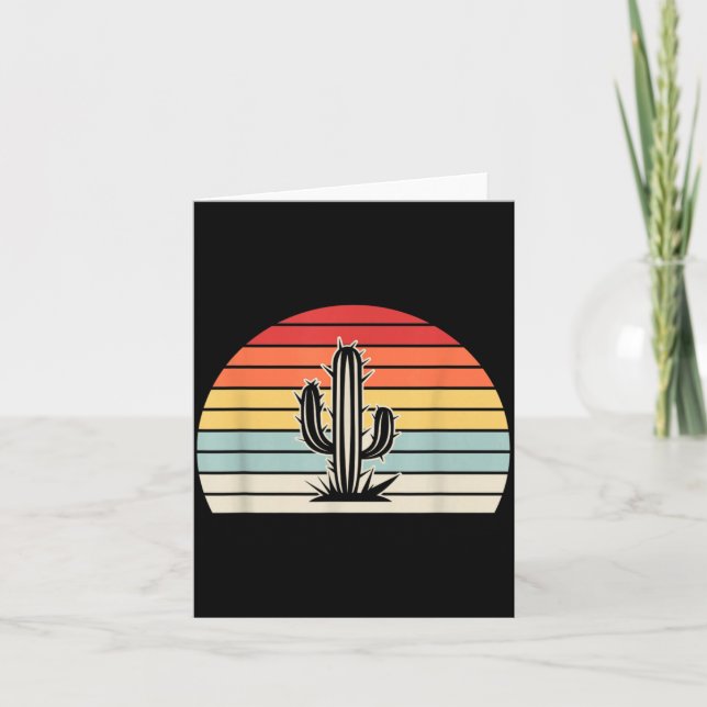 Carte Graphisme désertique de cactus saguaro au coucher  (Devant)
