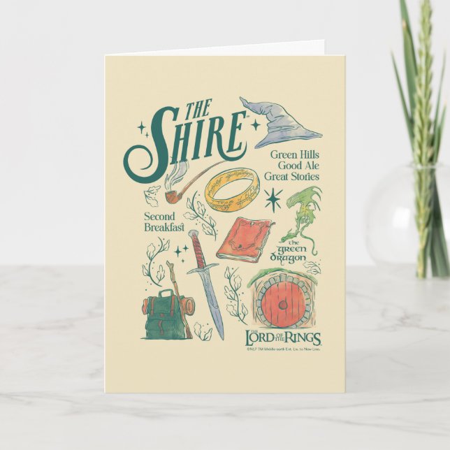 Carte Graphisme en collage aquarelle THE SHIRE™ (Devant)