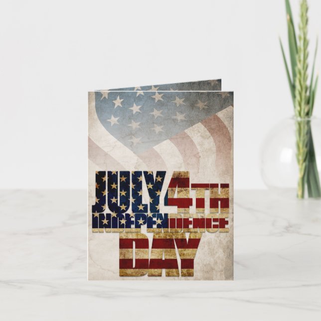 Carte Graphisme Grunge USA 4 juillet Indépendance (Devant)