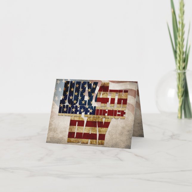 Carte Graphisme Grunge USA 4 juillet Indépendance (Devant)