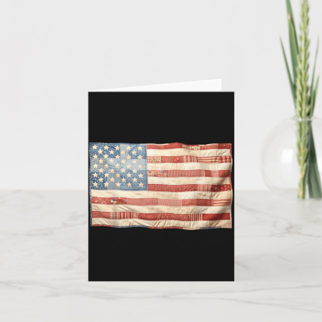 Carte Graphisme patriotique drapeau américain patchwork  (Devant)