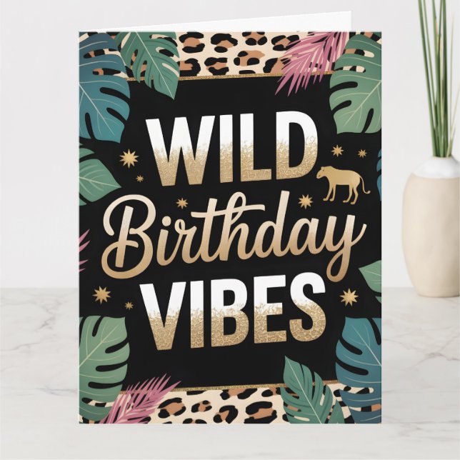 Carte Graphisme pour un anniversaire sauvage : Thème Jun (Devant)