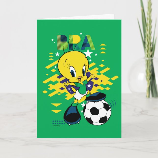 Carte Graphisme TWEETY™ Équipe de football du Brésil (Devant)