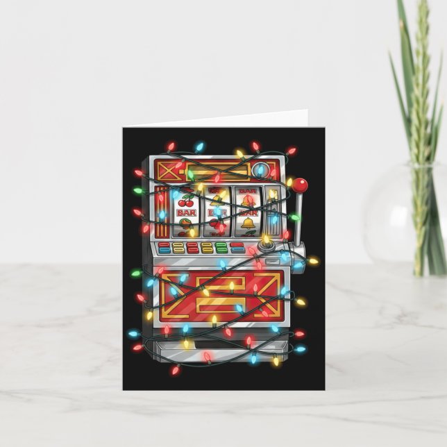 Carte Graphismes de Noël drôles de machine à sous amateu (Devant)