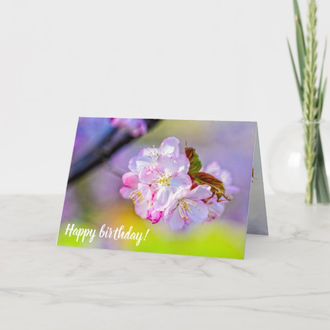 Carte Grappe Globale De Fleurs De Sakura Rose Magnifique (Devant)