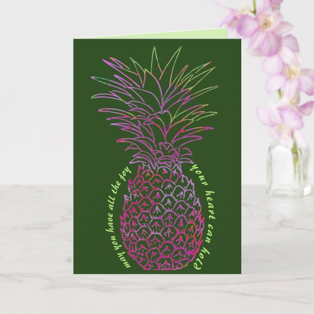 Carte Gras Bright Pineapple Happy Birthday Card (Orchidée)