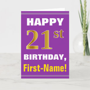 Carte Gras, pourpre, Faux Gold 21e anniversaire avec car