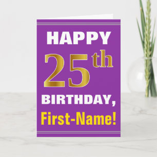 Carte Gras, pourpre, Faux Gold 25e anniversaire avec car