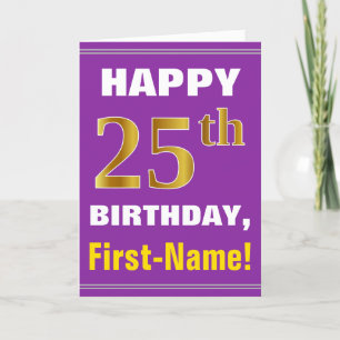 Carte Gras, pourpre, Faux Gold 25e anniversaire avec car